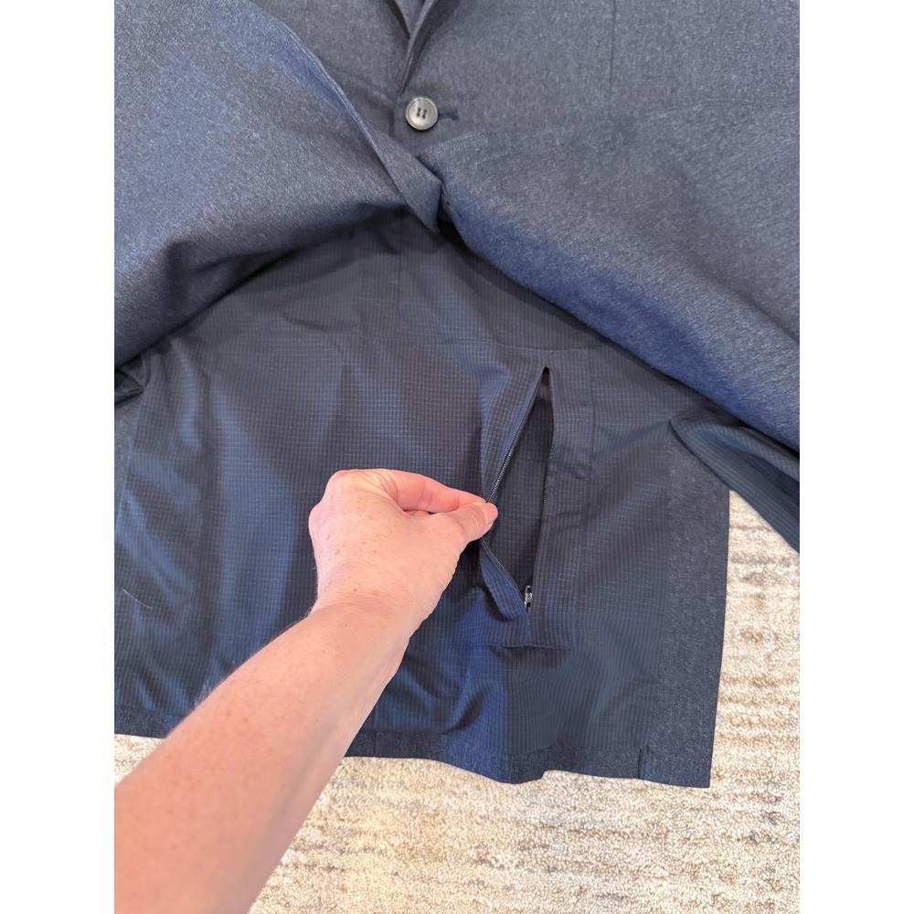 Bluffworks Blazer Suit Jacket Mens 44L Charcoal Classic Polyester Travel NYC USA - Picture 9 of 16